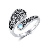 wholesale 925 Sterling Silver Moonstone Celtic Knot Tree Of Life Ring-Tree of Life