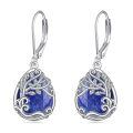 wholesale 925 Sterling Silver Tree Of Life Drop Earrings Wholesale With Green Stone-0-54