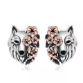 wholesale 925 Sterling Silver Wolf Head Flower Stud Earrings Wholesale for Women Girls Gifts Jewelry Accessories 4 Colors Available-0-0