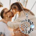 wholesale 925 Sterling Silver Celtic Moon Pendant Necklace Wholesale With Moonstone-0-2