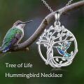 wholesale 925 Sterling Silver Hummingbird Tree of Life Pendant Necklace for Women Girls Gifts-0-4