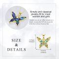 wholesale 925 Sterling Silver Blue Abalone Shell Butterfly Pendant Necklace with CZ Accents for Women Girls Gifts Jewelry 43cm Chain Length-0-3