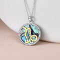 wholesale 925 Sterling Silver Abalone Shell Natural Cubic Zirconia Scorpio Zodiac Necklace 12 Constellation Coin Pendant-0-1