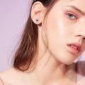 wholesale 925 Sterling Silver Birthstone Heart Stud Earrings Jewelry Gifts for Women-0-22