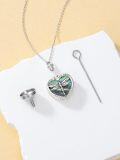 wholesale TOUPOP Heart Urn Necklaces For Ashes 925 Sterling Silver Cremation Jewelry For Ashes Memorial Keepsake Jewelry With Funnel Filler For Women -0-2