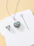 TOUPOP Sterling Silver Heart Urn Necklace Cremation Jewelry With Funnel-0-2