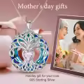 TOUPOP Sterling Silver No Gemstone Tree Of Life Birthstone Necklace-0-5