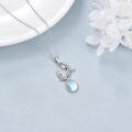 wholesale 925 Sterling Silver Moonstone Mother Daughter Pendant Necklaces Gifts for Women-0-3