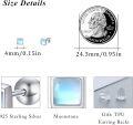 wholesale 925 Sterling Silver Square Rainbow Moonstone Stud Earrings for Women-0-4