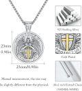 wholesale 925 Sterling Silver St Michael Archangel Medal Pendant Necklace for Men Women -0-5