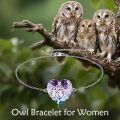 TOUPOP Sterling Silver Crystal Owl Bracelet Earrings Jewelry For Women-0-1