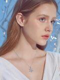 wholesale 925 Sterling Silver Cubic Zirconia Snowflake Necklace for Women Christmas Gift 18 Chain-0-5