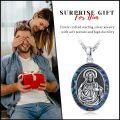 wholesale 925 Sterling Silver Patron Saint Medal Pendant Necklace for Men (2 5mm 22 +2 Rolo Chain)-0-6