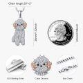 wholesale 925 Sterling Silver CZ Poodle Dog Breed Pendant Necklace for Pet Lovers-0-3
