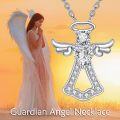 wholesale 925 Sterling Silver Angel Number Pendant Necklace with Cubic Zirconia Elements for Women Girls Gifts-0-1