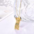 wholesale Gold 925 Sterling Silver CZ Yorkshire Terrier Dog Breed Pendant Necklace for Pet Lovers-0-5