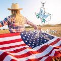 wholesale 925 Sterling Silver Texas State Map Flag Pendant with Bluebonnets Jewelry for Women Love TX Gifts-0-3