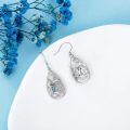 wholesale 925 Sterling Silver 925 Teardrop Abalone Shell Butterfly Flower Dangle Earrings-0-2