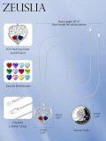 wholesale S925 Sterling Silver & White Gold Plated Heart Pendant Necklace with 1ct Garnet & 1ct Sapphire, Tree of Life Love Gift for Women-0-3