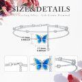 wholesale 925 Sterling Silver Blue Opal Butterfly Layered Anklet for Women-0-5