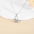 wholesale 925 Sterling Silver Cow Family Love Heart Pendant Necklace for Women Girls Gifts-0-2