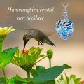 wholesale TOUPOP Hummingbird Urn Necklace For Ashes 925 Sterling Silver Heart Blue Crystal Cremation Jewelry For Ashes Tree Of Life Memorial Pendant Keepsake Jewelry Gifts For Women -0-2