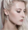 wholesale 925 Sterling Silver Hypoallergenic Lightweight Twist Scrollwork Hoop Earrings with Click-Top Closure-0-1