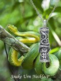 TOUPOP Sterling Silver Snake Urn Necklace For Ashes Memorial Jewelry-0-1