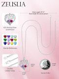 wholesale S925 Sterling Silver & 1Ct Alexandrite 1Ct Ruby Tree of Life Heart Pendant Necklace, Love Gifts for Women, Mom, Wife, Grandma, Daughter-0-3