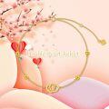 TOUPOP 14K Gold Heart Anklet For Women, 8+2 Inch-0-1