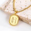wholesale Sterling Silver A Z Letter Pendant Necklace w Cuban Chain (Gift)-0-4