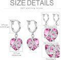 wholesale 925 Sterling Silver Purple Blue Crystal Heart Drop Hoops for Women-0-11