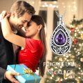 wholesale Sterling Silver Amethyst Filigree Urn Necklace for Ashes Memorial Jewelry Gift-0-2