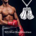 wholesale 925 Sterling Silver Boxing Gloves Pendant Necklaces for Men Women Sports -0-2