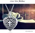 wholesale 925 Sterling Silver & Hypoallergenic Heart Cross Urn Necklace for Ashes Memorial Cremation Jewelry Sympathy Gift-0-5