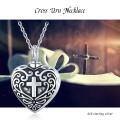 wholesale 925 Sterling Silver & Hypoallergenic Heart Cross Urn Necklace for Ashes Memorial Cremation Jewelry Sympathy Gift-0-5