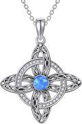 wholesale Sterling Silver Witches Knot Pendant with Moonstone Moss Agate Turquoise Abalone Shell Opal-0-11