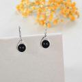 wholesale 925 Sterling Silver Onyx Leverback Drop Earrings 48mm Long-0-3