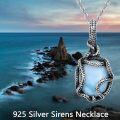 wholesale 925 Sterling Silver Metal Blue Larimar Octopus Claw Pendant Necklace for Women-0-5