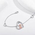 wholesale 925 Sterling Silver/Ross Gold Plated Dachshund Dog Heart Bracelet for Women Gifts for Dachshund Lovers-0-1