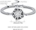 wholesale Nickel-Free Sterling Silver Snake & Pentagram Bracelet – Hypoallergenic, 20mm, Adjustable 7.2 Chain – Perfect Gift for Holidays & Special Occasions-0-4