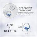 wholesale 925 Sterling Silver Jellyfish Design Small Huggie Hoop Earrings - Blue Stone  for Women-0-4