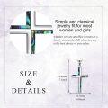 wholesale 925 Sterling Silver Abalone Shell Inlay Cross Pendant Necklace for Women and Men-0-4