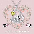 wholesale 925 Sterling Silver Mom Heart Shape Animal Pendant Necklaces for Women Girls Family Love Gift-0-152