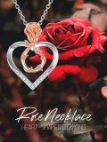 wholesale 925 Sterling Silver Lab-Grown Cubic Zirconia Rose Heart Pendant Necklaces for Women - Anniversary/Birthday/Mother's Day Gift Ideas-0-2