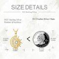 wholesale 925 Sterling Silver Gold Plated Moon & Sun Pendant Necklaces for Women Celestial s-0-3