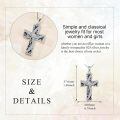 wholesale 925 Sterling Silver & Black Onyx Elegant Christian Cross Pendant Necklace for Women, Faith Jewelry Gift-0-3