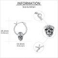 wholesale 925 Sterling Silver Gothic Skull Hoop Earrings for Women and Moms-0-4
