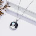 wholesale 925 Sterling Silver Moonstone Astronaut & Ufo Pendant Necklace for Women and Men-0-3