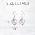 TOUPOP Sterling Silver Rose Heart Butterfly Initial G Letter Drop Dangle Earrings-0-5